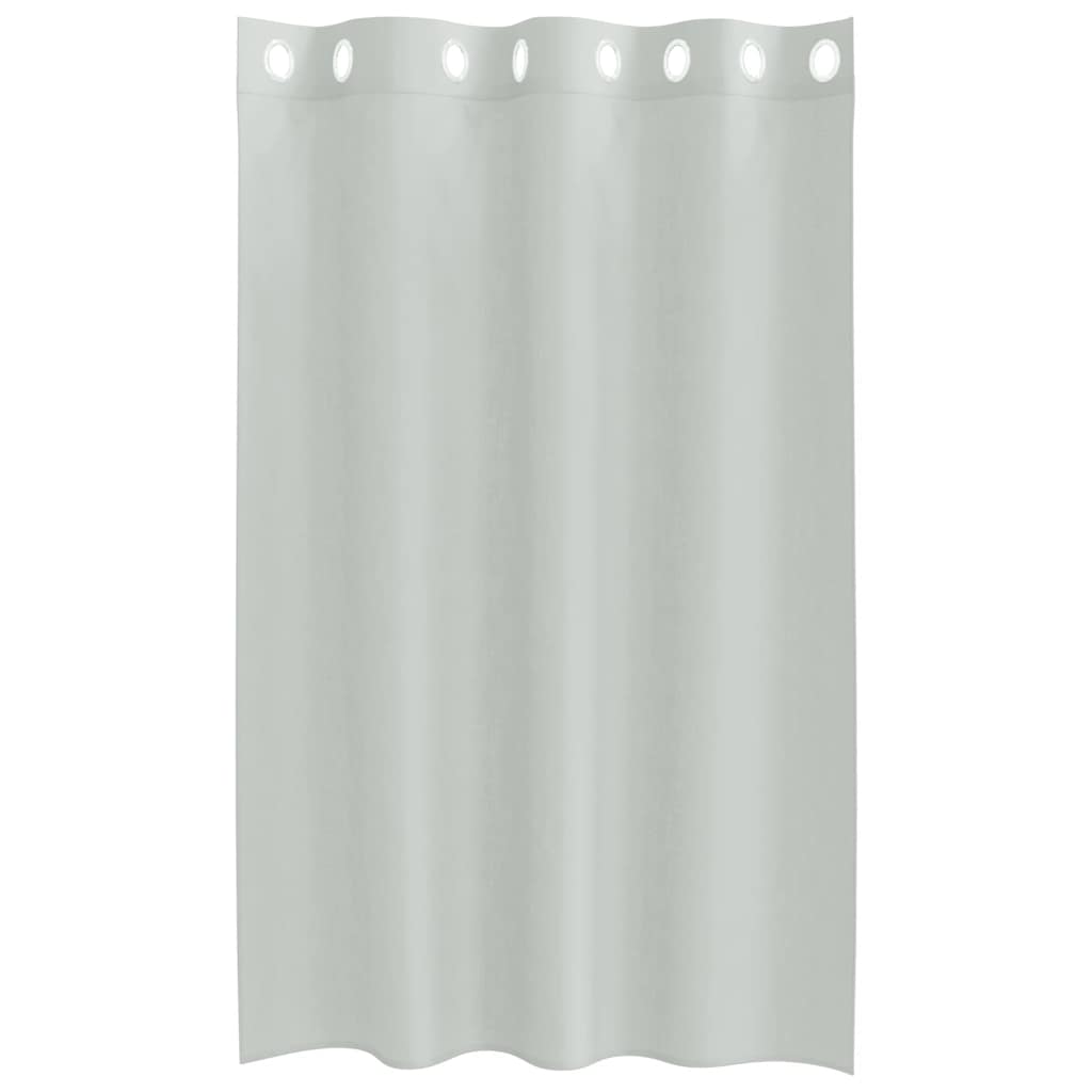 Cortinas de voile com ilhós 2 pcs cinzento-claro 140x175 cm