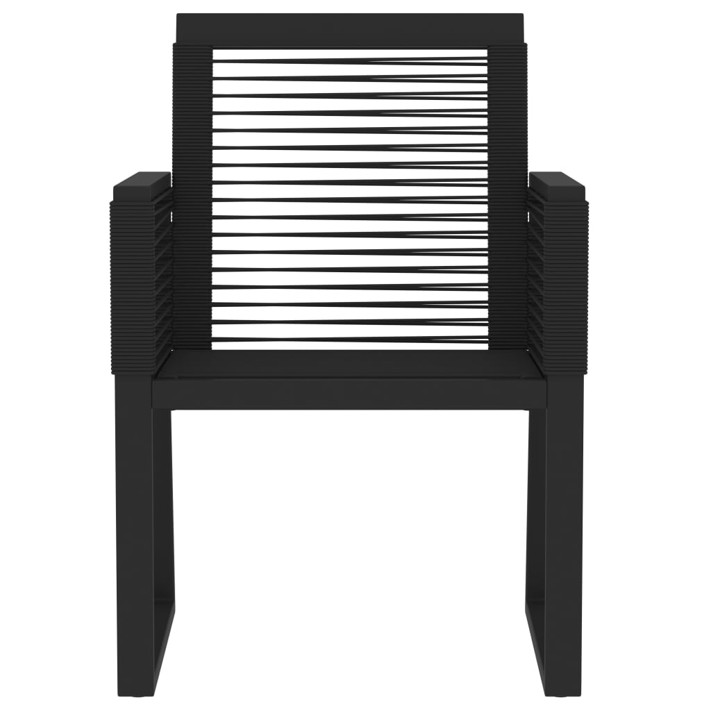 9 Pcs conjunto de jantar para jardim preto
