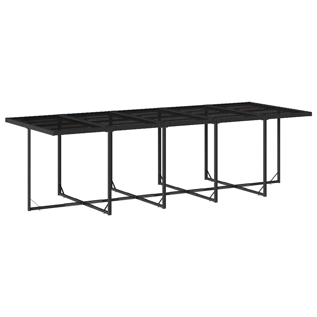 15 Pcs conjunto de jantar p/jardim com almofadões vime PE preto