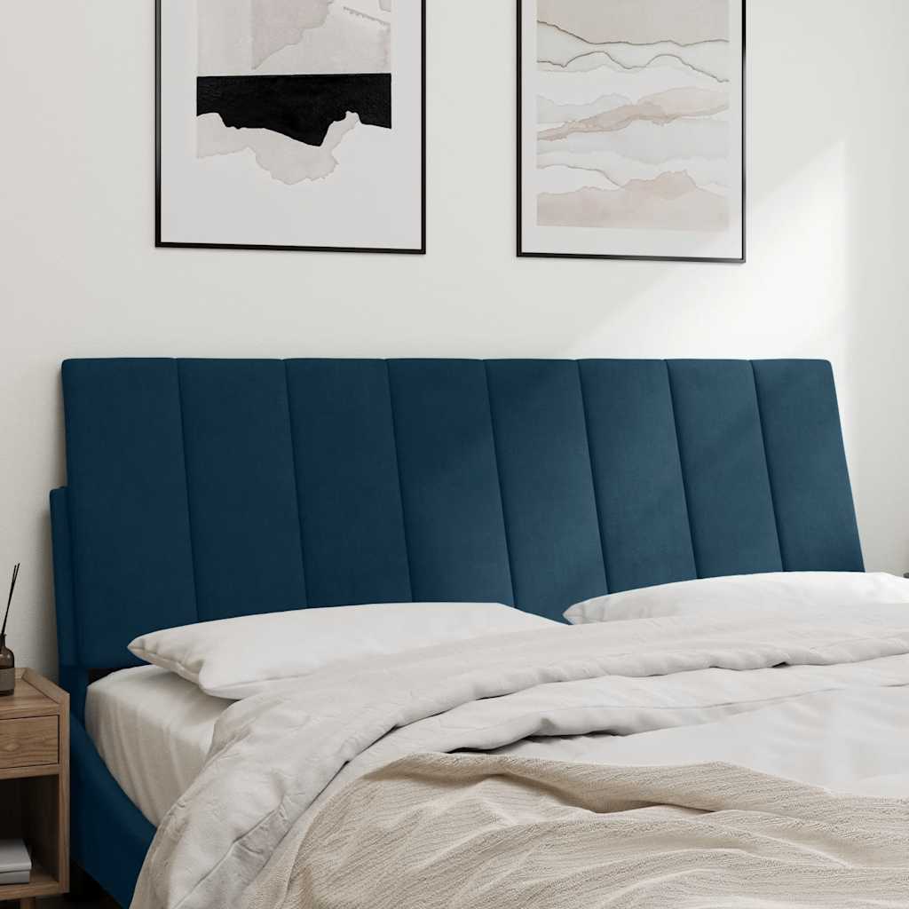 Almofadão de cabeceira hanko 120 cm veludo azul