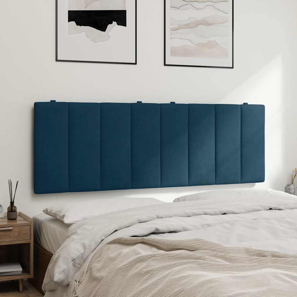 Almofadão de cabeceira hanko 120 cm veludo azul