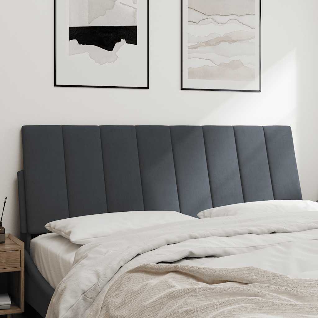 Almofadão de cabeceira hanko 120 cm veludo cinzento-escuro