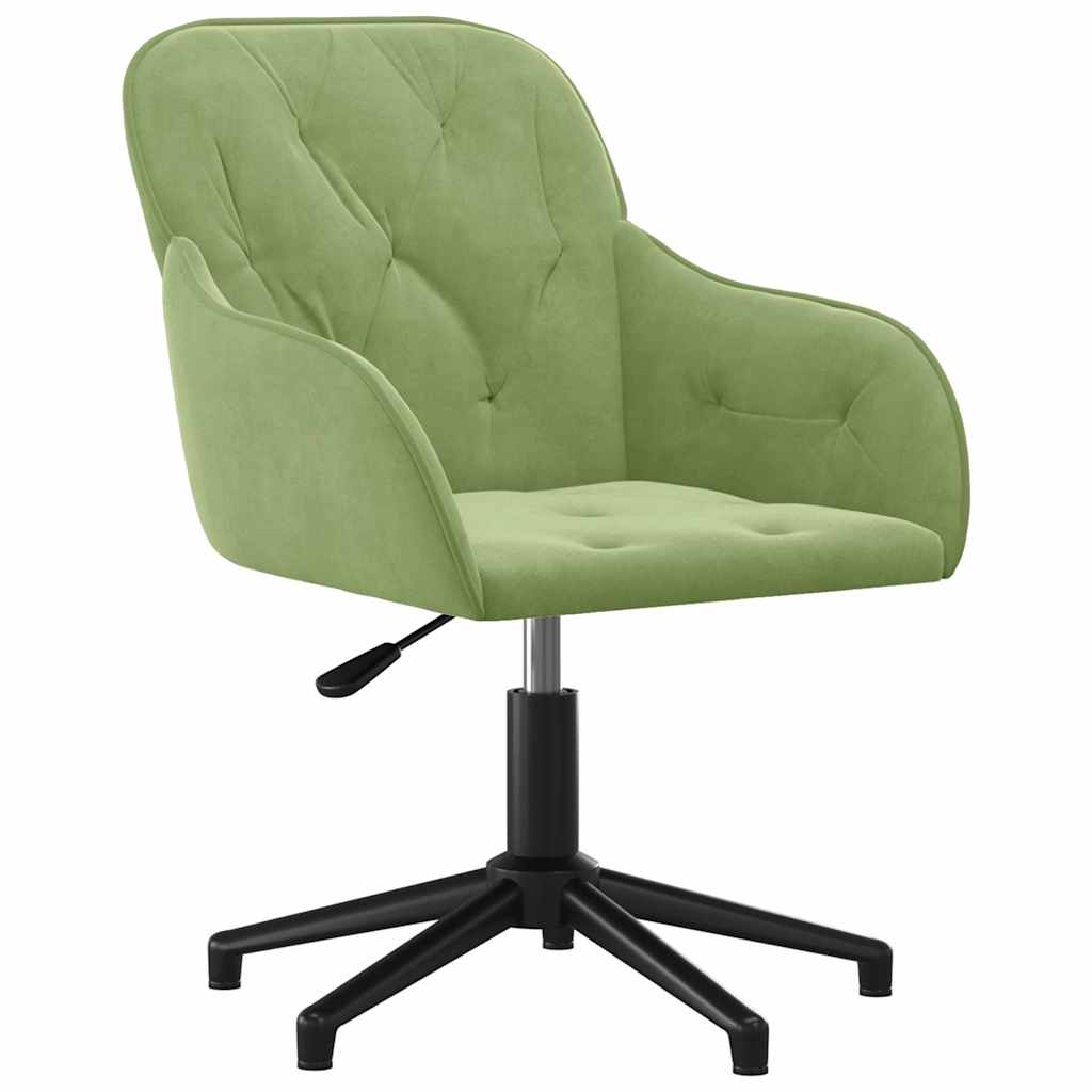 Cadeiras de jantar giratórias 2 pcs veludo verde-claro