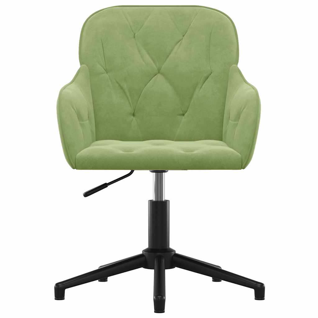 Cadeiras de jantar giratórias 2 pcs veludo verde-claro