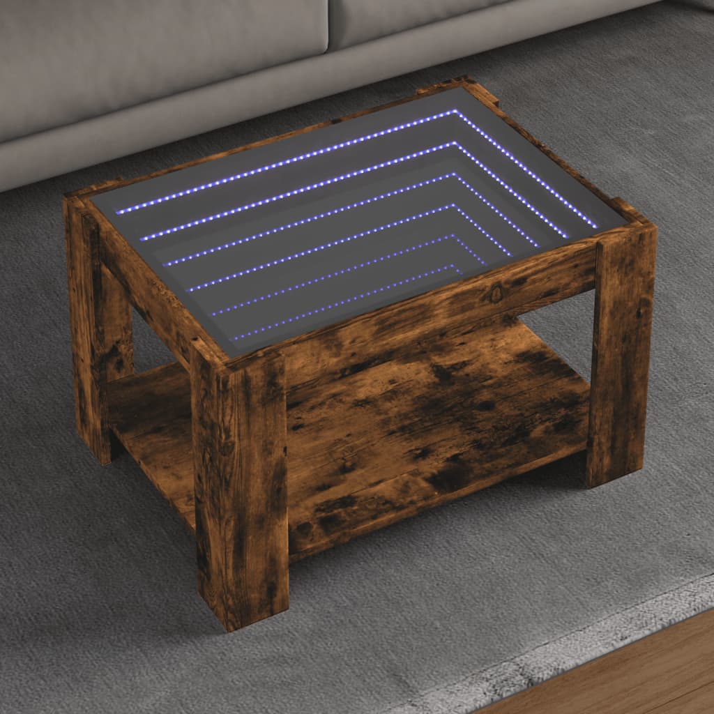 Mesa de centro c/ leds 73x53x45 cm derivados de madeira