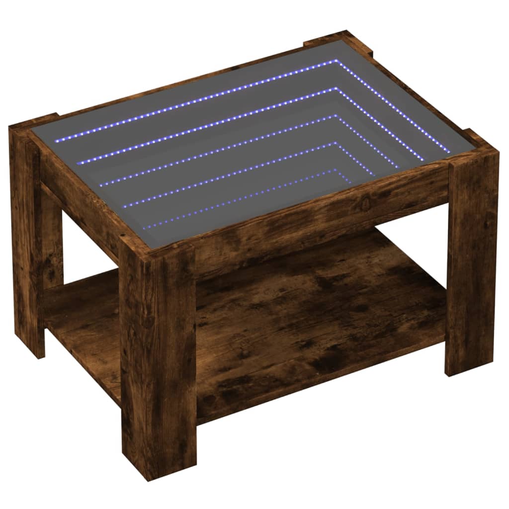 Mesa de centro c/ leds 73x53x45 cm derivados de madeira