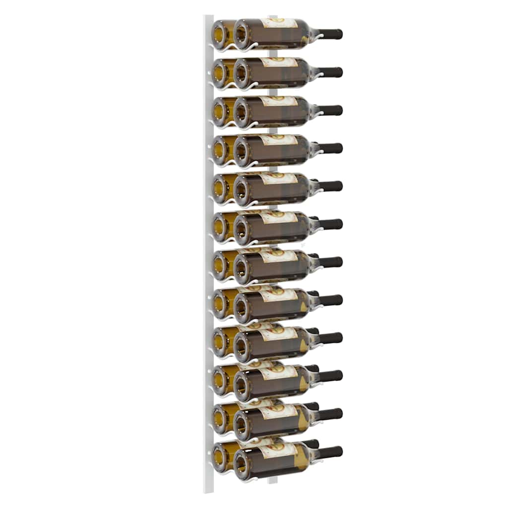 Garrafeira de parede para 24 garrafas 2 pcs ferro branco
