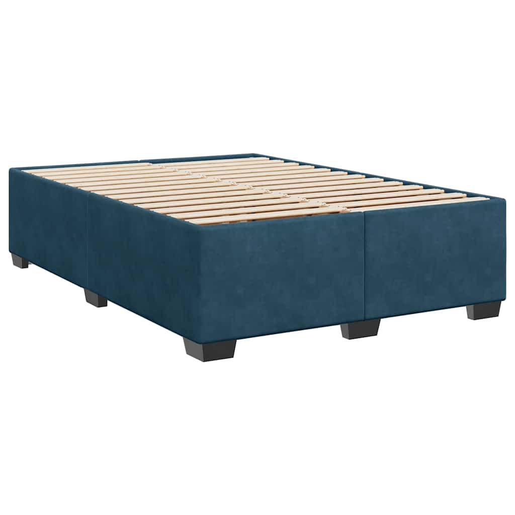 Estrutura de cama 140x190 cm veludo azul