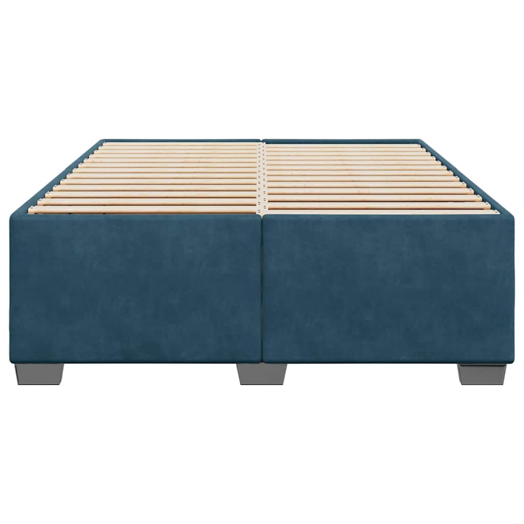 Estrutura de cama 140x190 cm veludo azul