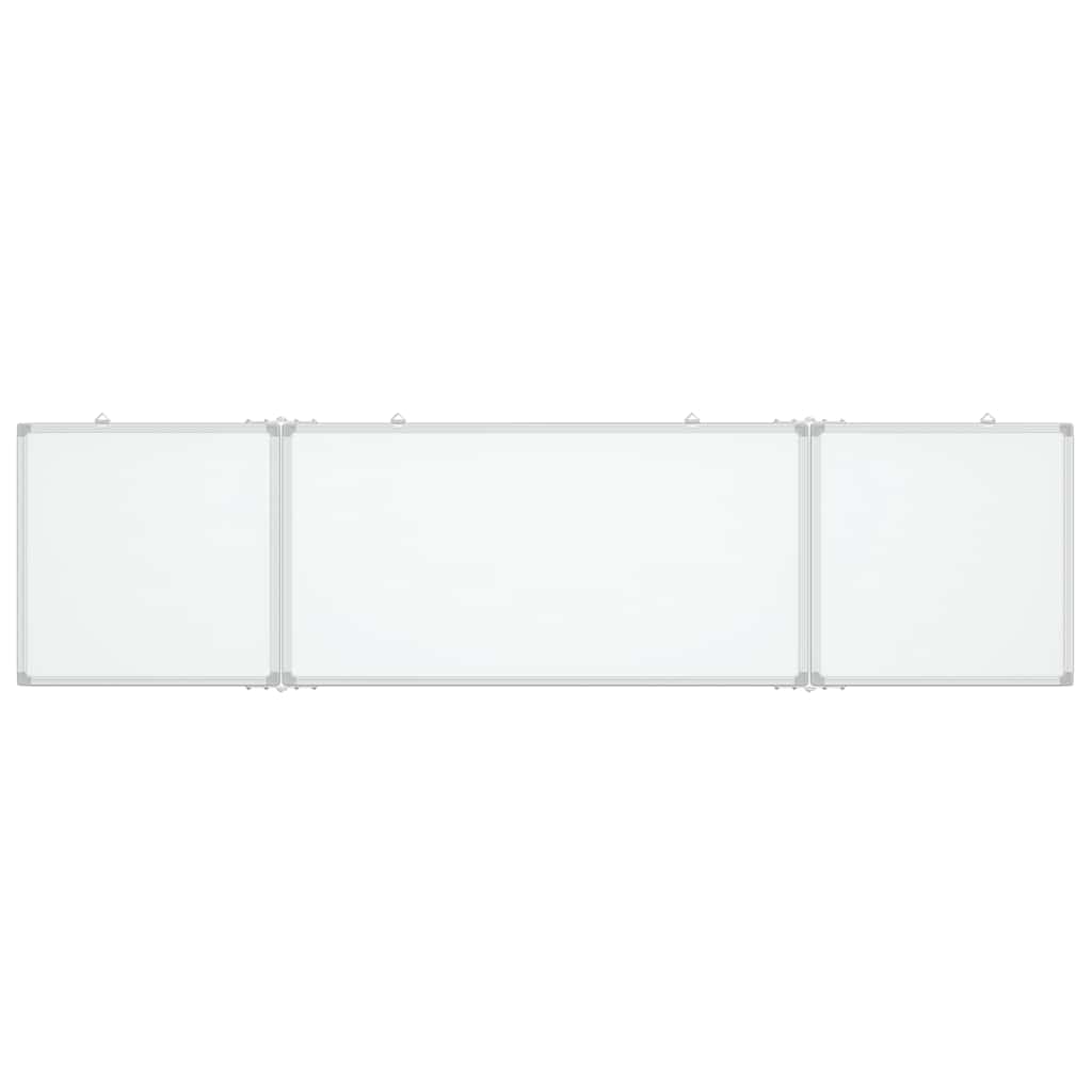 Quadro branco magnético dobrável 160x40x1,7 cm alumínio