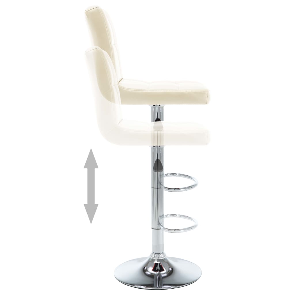 Bancos de bar 2 pcs couro artificial cor creme