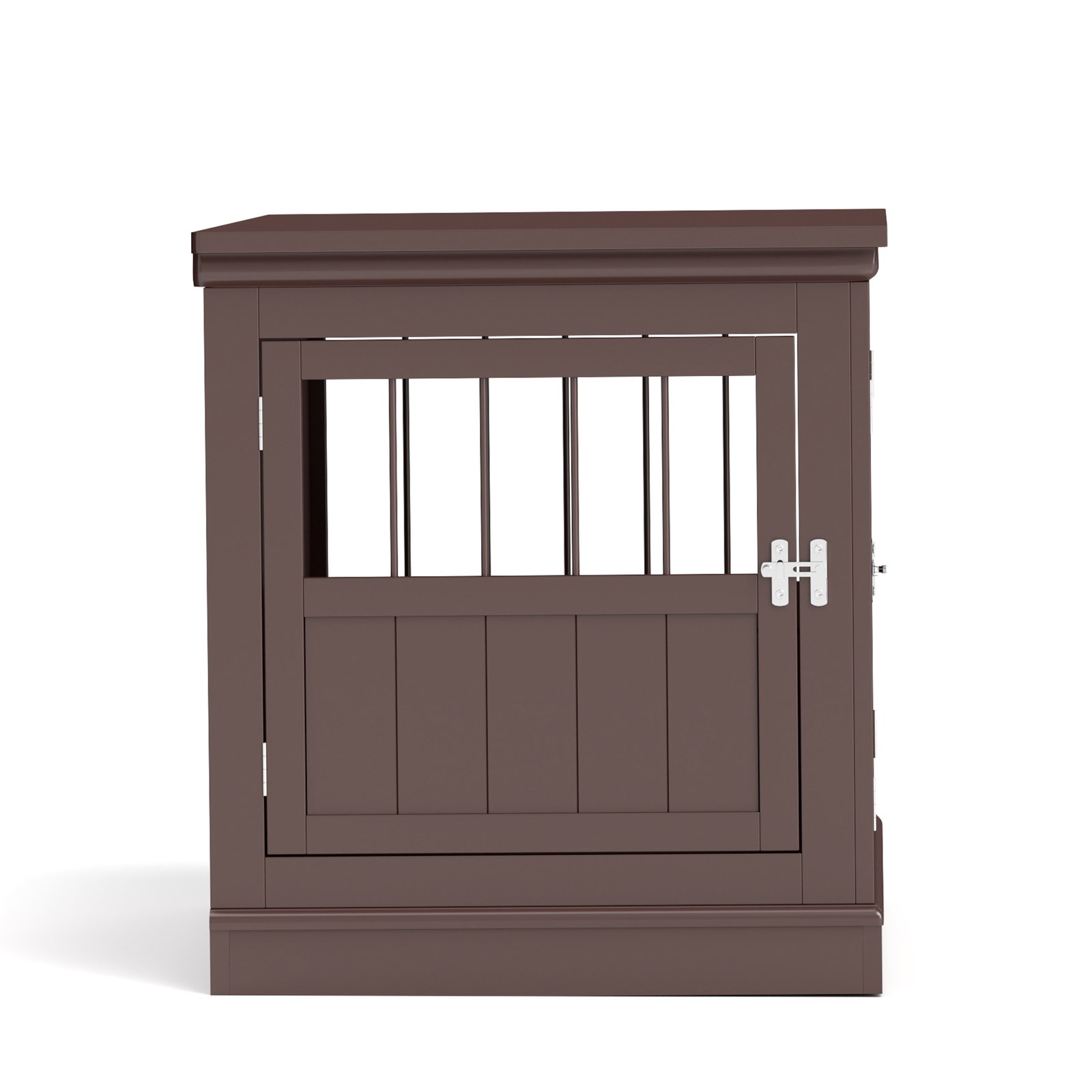 Gaiola para cães com mesa auxiliar 3 portas francês e fecho magnético para cães pequenos 78x53x59,3 cm castanho