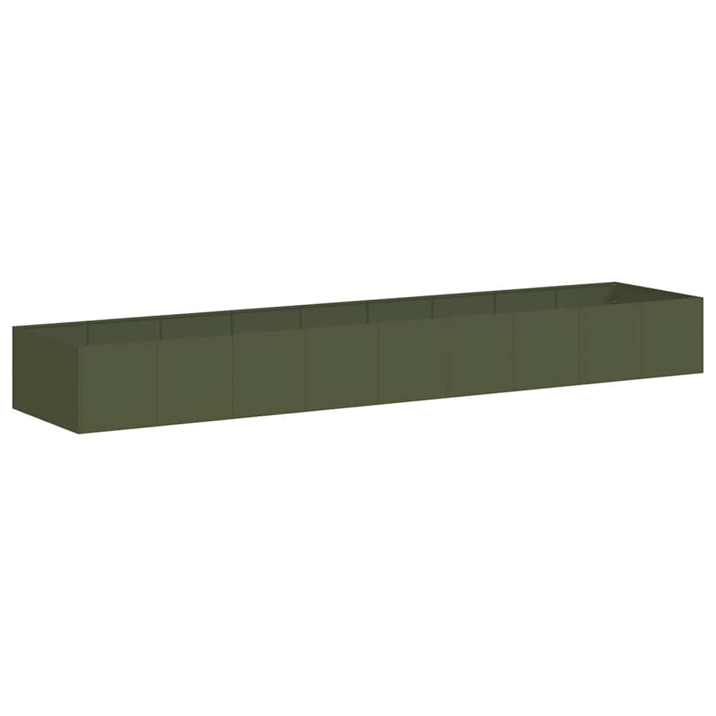 Vaso/floreira 360x80x40 cm aço verde azeitona