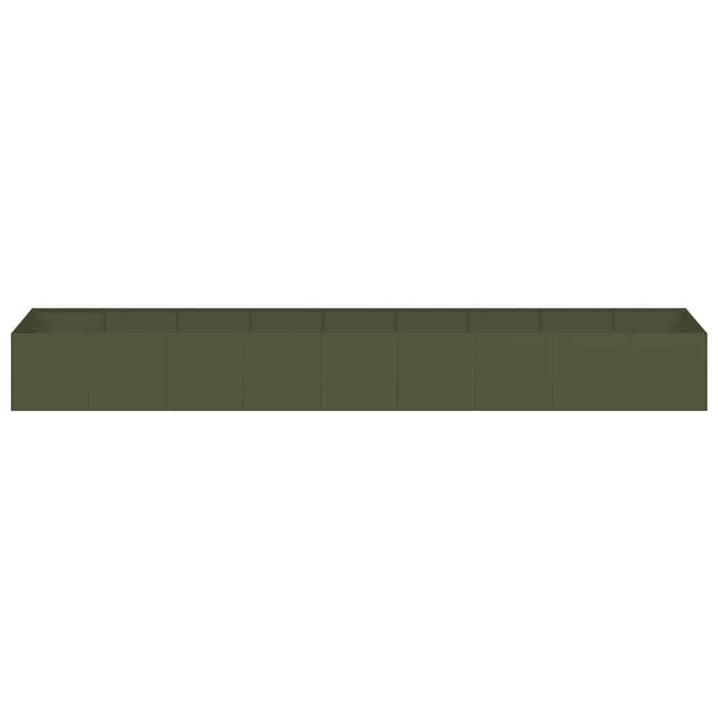 Vaso/floreira 360x80x40 cm aço verde azeitona