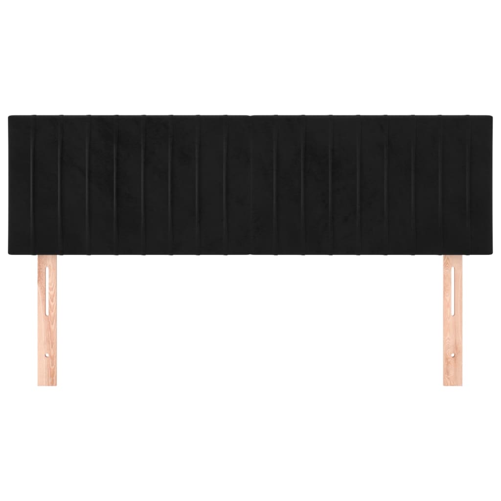 Cabeceiras preto 144x5x78/88 cm veludo
