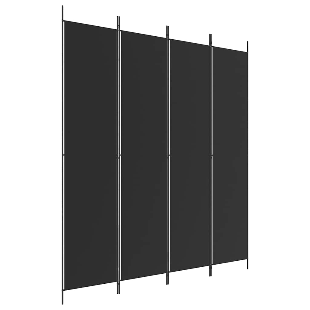 Biombo/divisória com 4 painéis 200x220 cm tecido preto