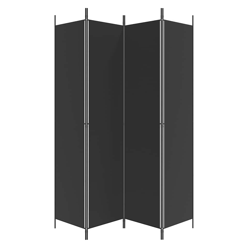 Biombo/divisória com 4 painéis 200x220 cm tecido preto