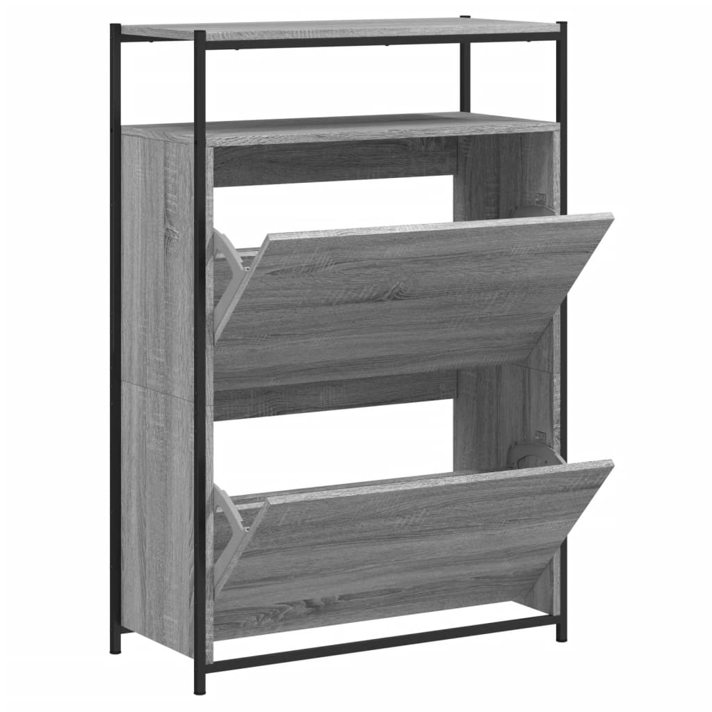 Sapateira 75x34x112 cm derivados de madeira cinzento sonoma
