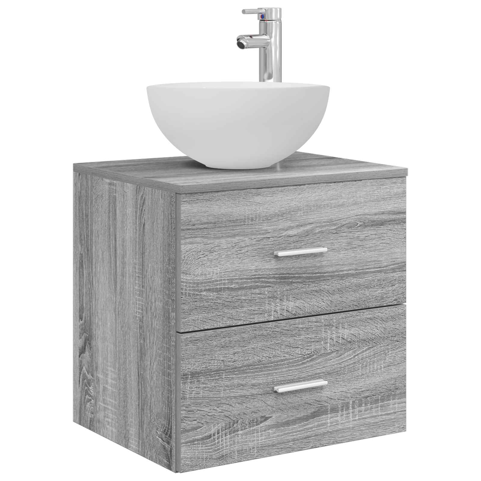 Vaidade com pia suspensa sonoma cinzento 49,5 x 41 x 64,5 cm