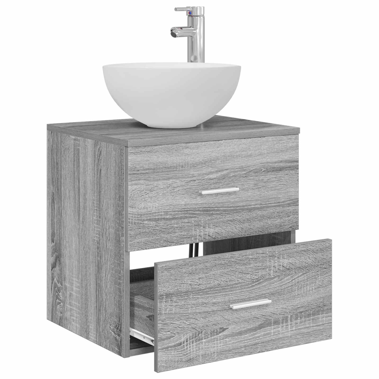 Vaidade com pia suspensa sonoma cinzento 49,5 x 41 x 64,5 cm