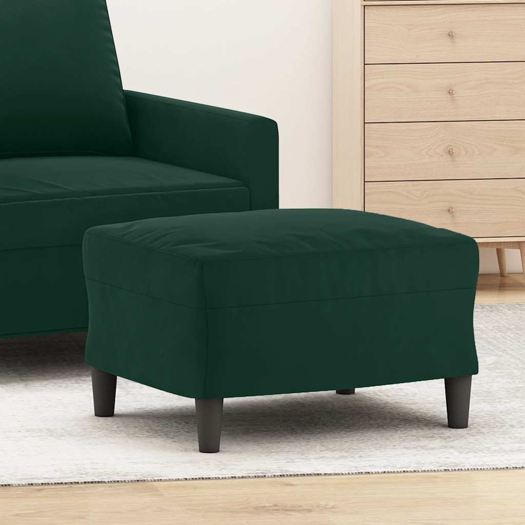 Apoio de pés 60x50x41 cm veludo verde-escuro