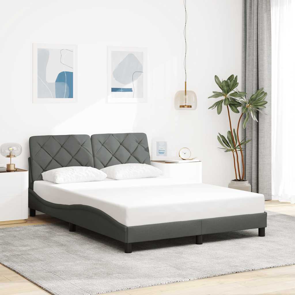 Estrutura de cama com LED sem colchão 140x190 cm tecido