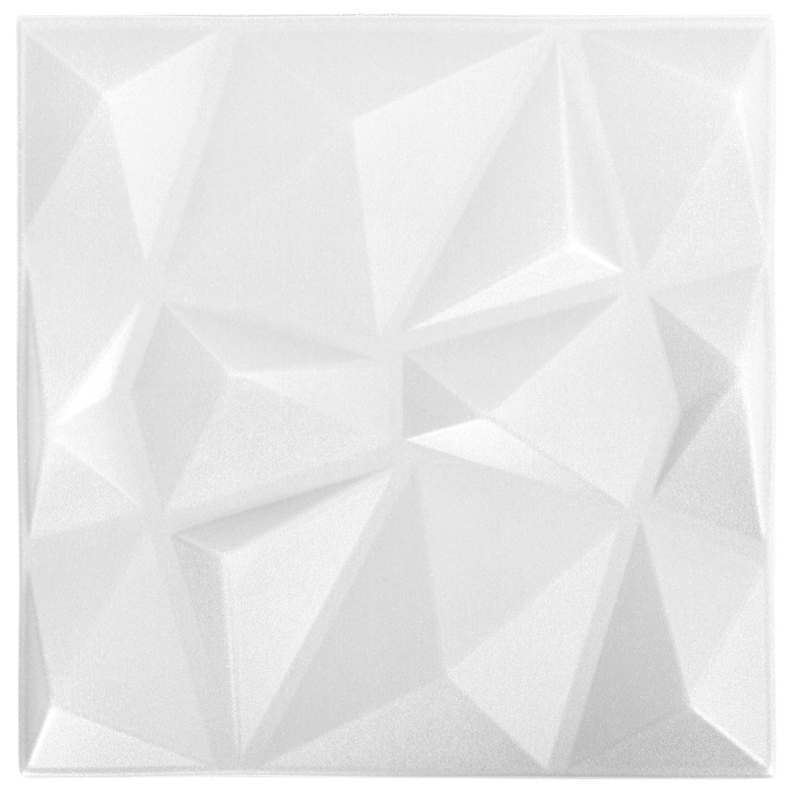 Painéis de parede 12 unid. 50 x 50 cm branco diamante