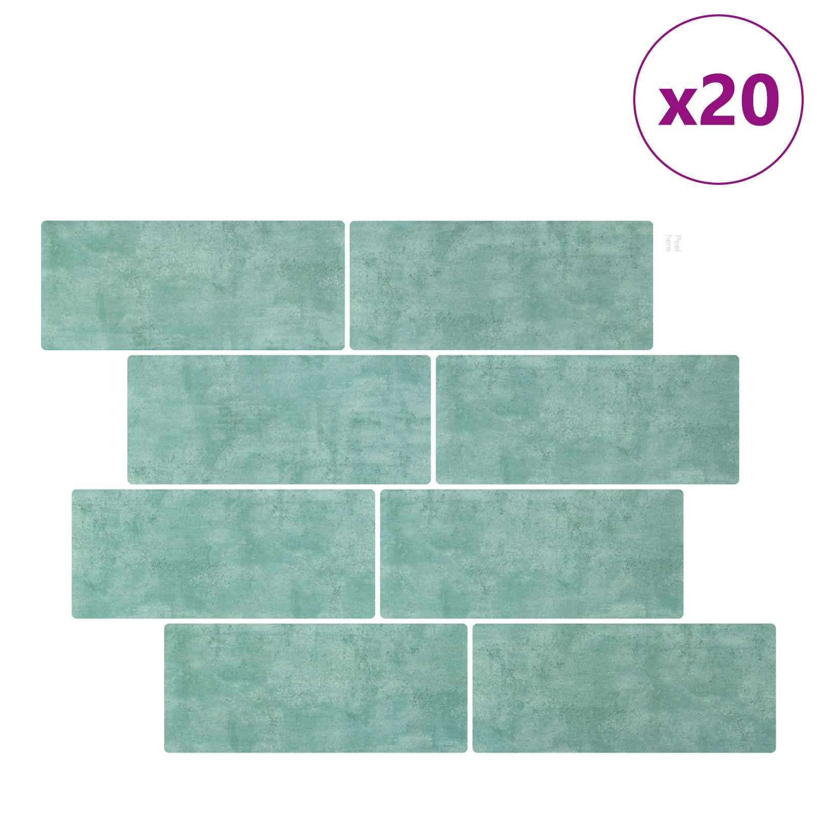 Azulejo subterrâneo 20 unid. cinza verde 29 x 21 cm