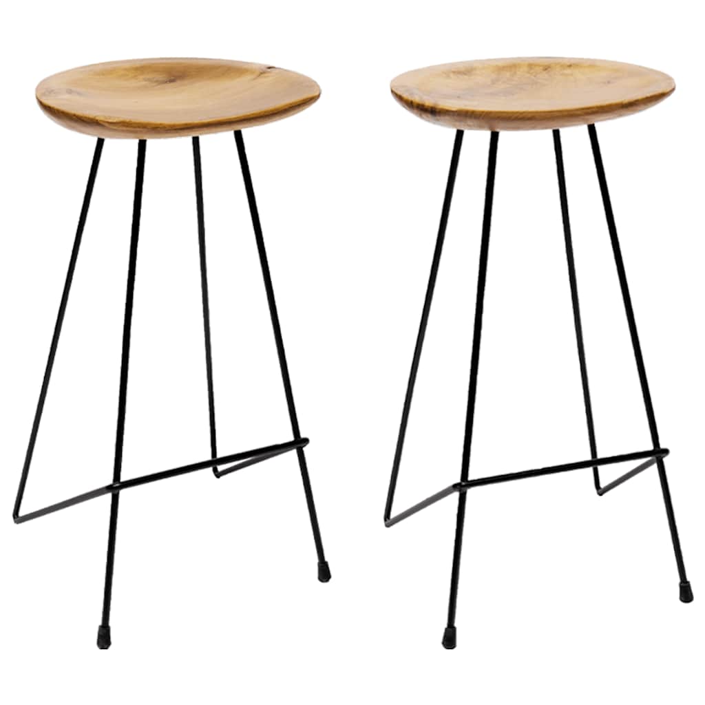 Bancos de bar 2 pcs madeira de teca maciça