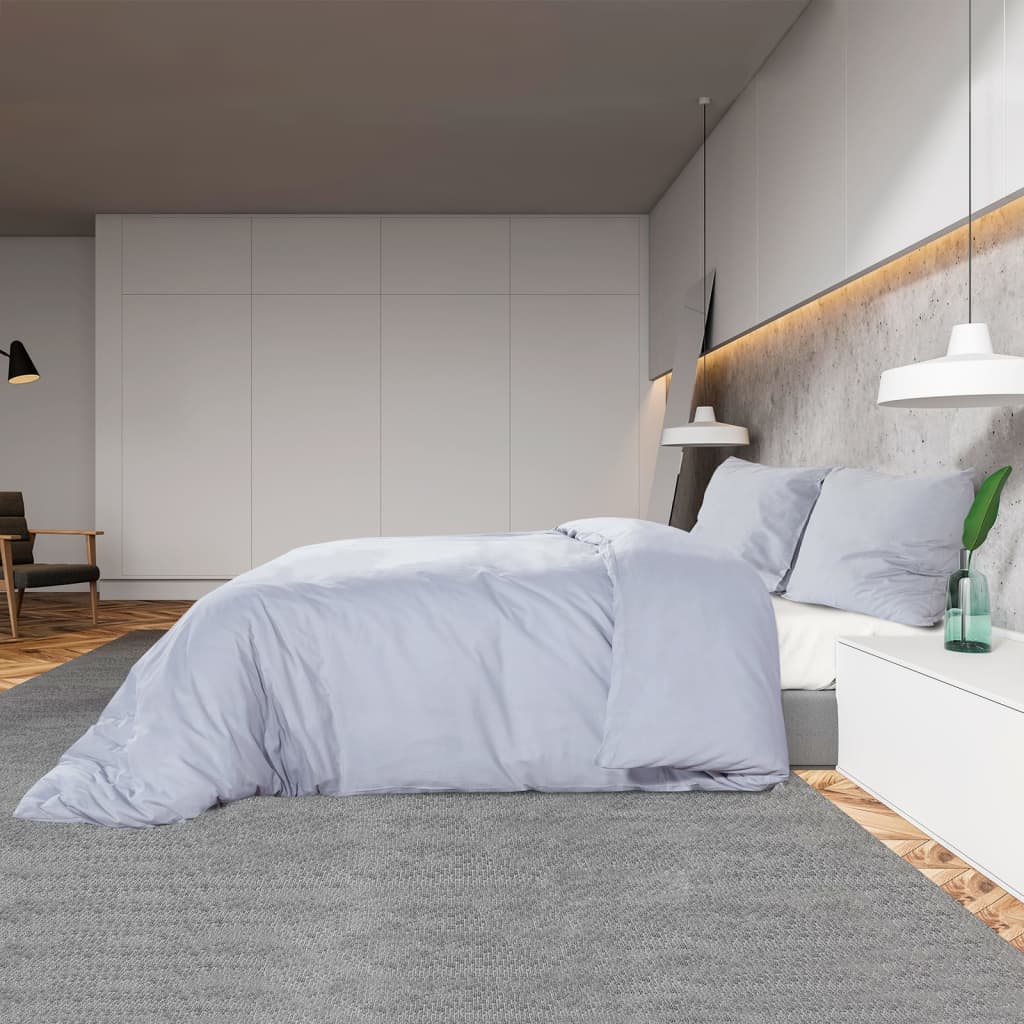 Conjunto de capa de edredão 260x240 cm microfibra leve cinza