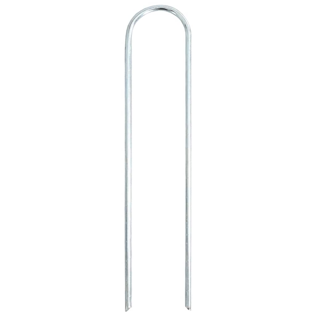 Estacas de chão em forma de u 25 pcs 20x3,5 cm aço galvanizado