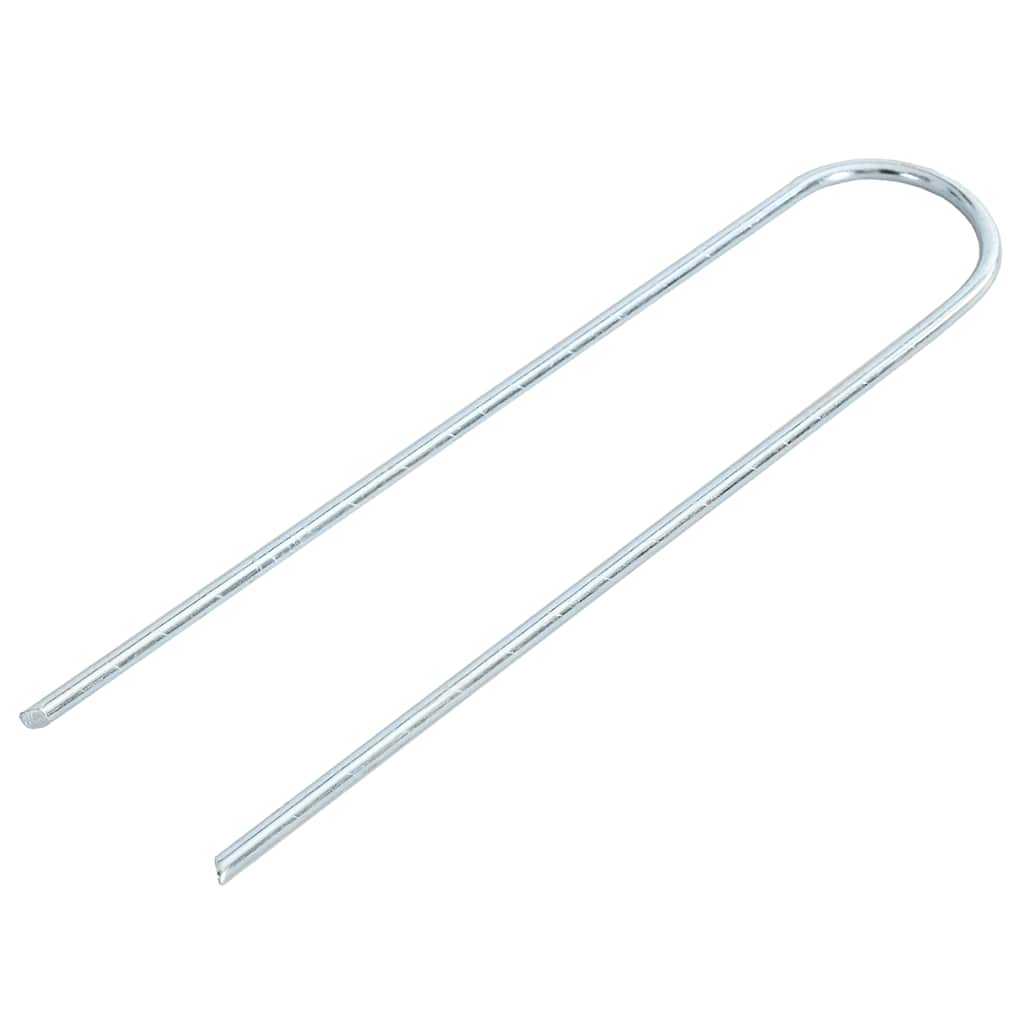 Estacas de chão em forma de u 25 pcs 20x3,5 cm aço galvanizado