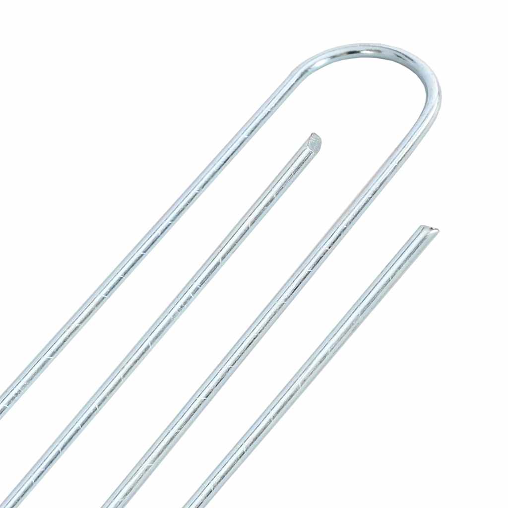 Estacas de chão em forma de u 25 pcs 20x3,5 cm aço galvanizado