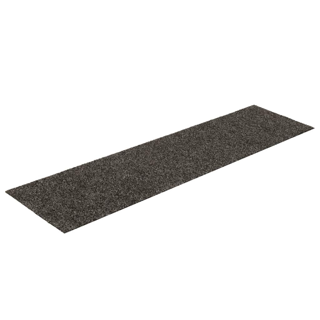 Tapetes de escada autoadesivos 15 peças 76x20 cm antracite retangulares