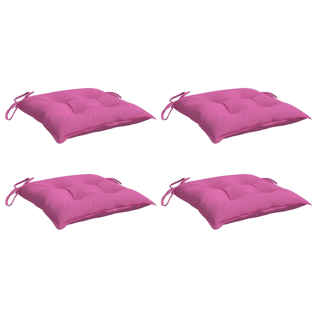 Almofadões de cadeira 4 pcs 50x50x7 cm tecido oxford rosa