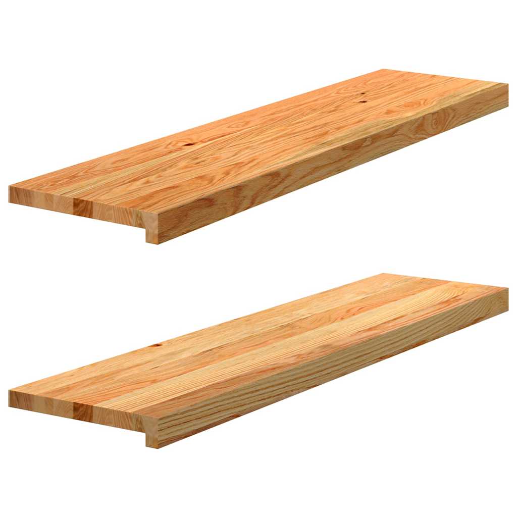Soleiras da janela 2 pcs 100x25x2 cm carvalho castanho-claro