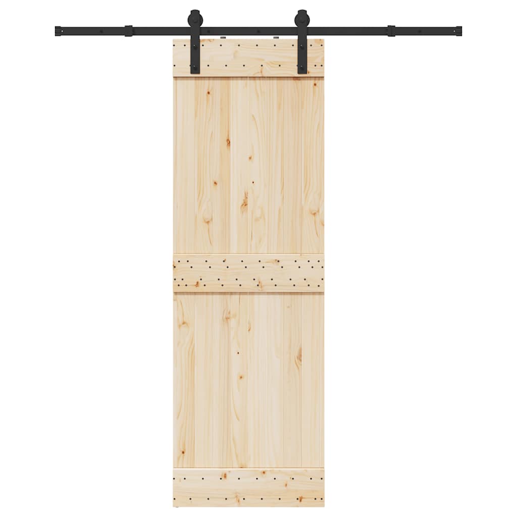 Kit de ferragens para porta deslizante 183 cm aço preto