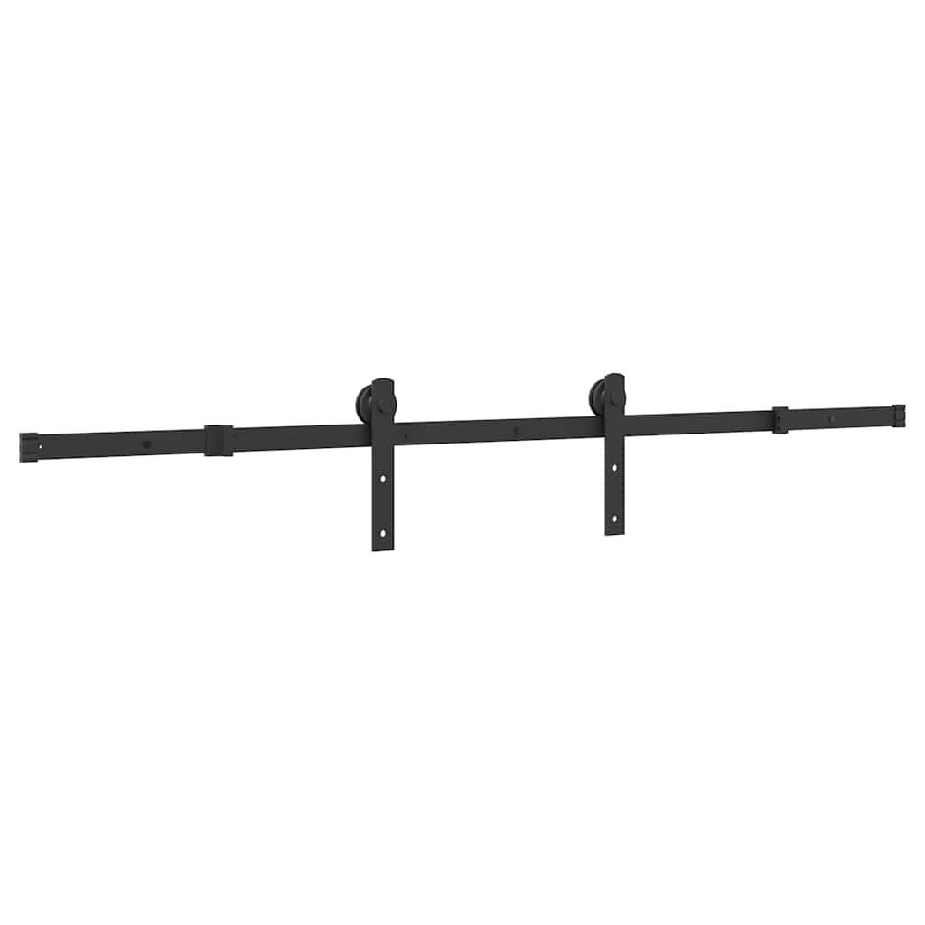 Kit de ferragens para porta deslizante 183 cm aço preto