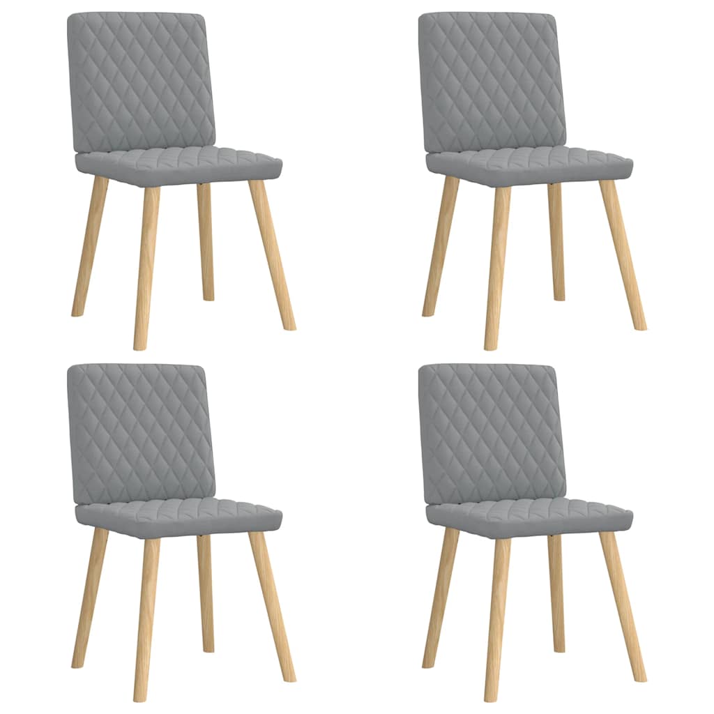 Cadeiras de jantar 4 pcs tecido cinzento-claro
