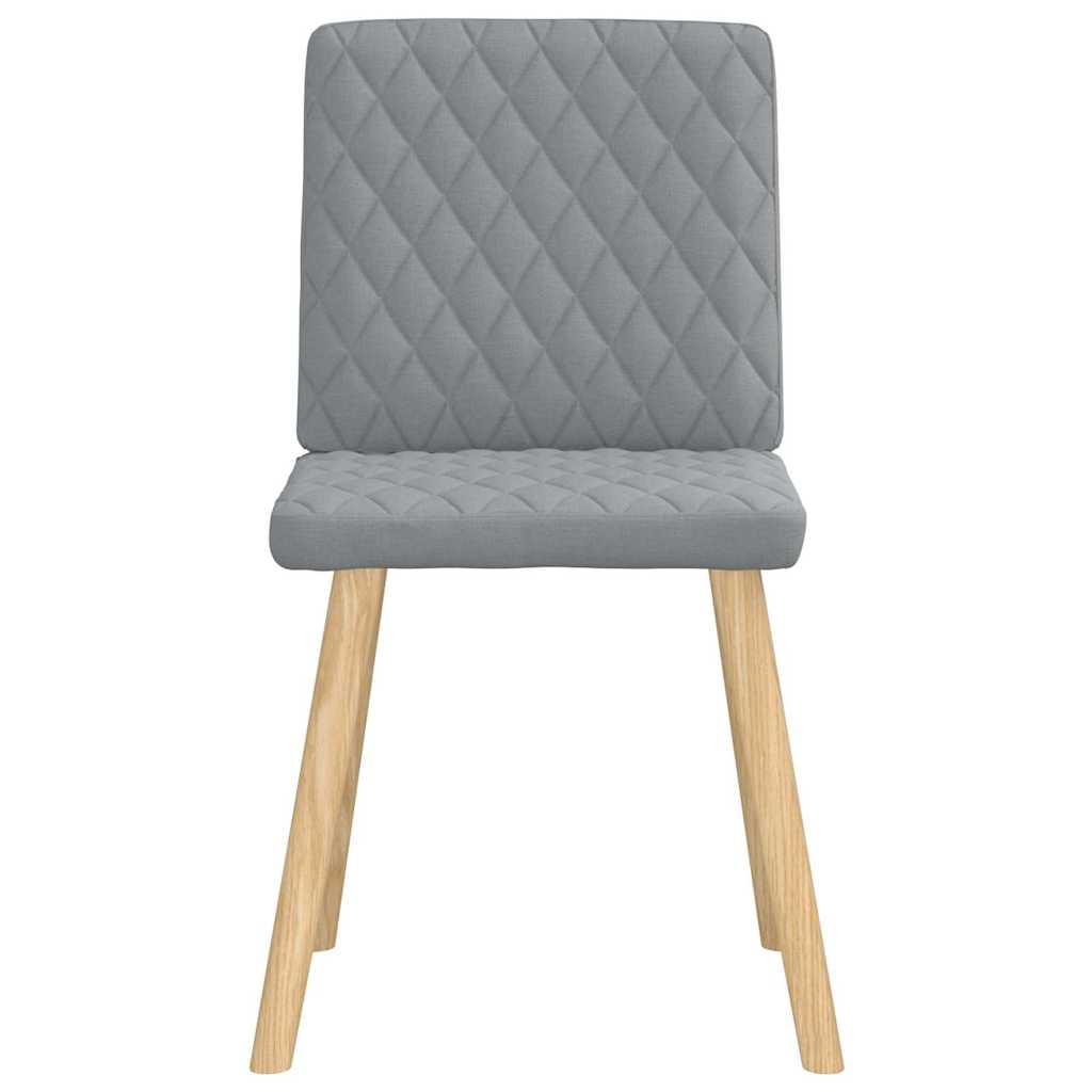 Cadeiras de jantar 4 pcs tecido cinzento-claro