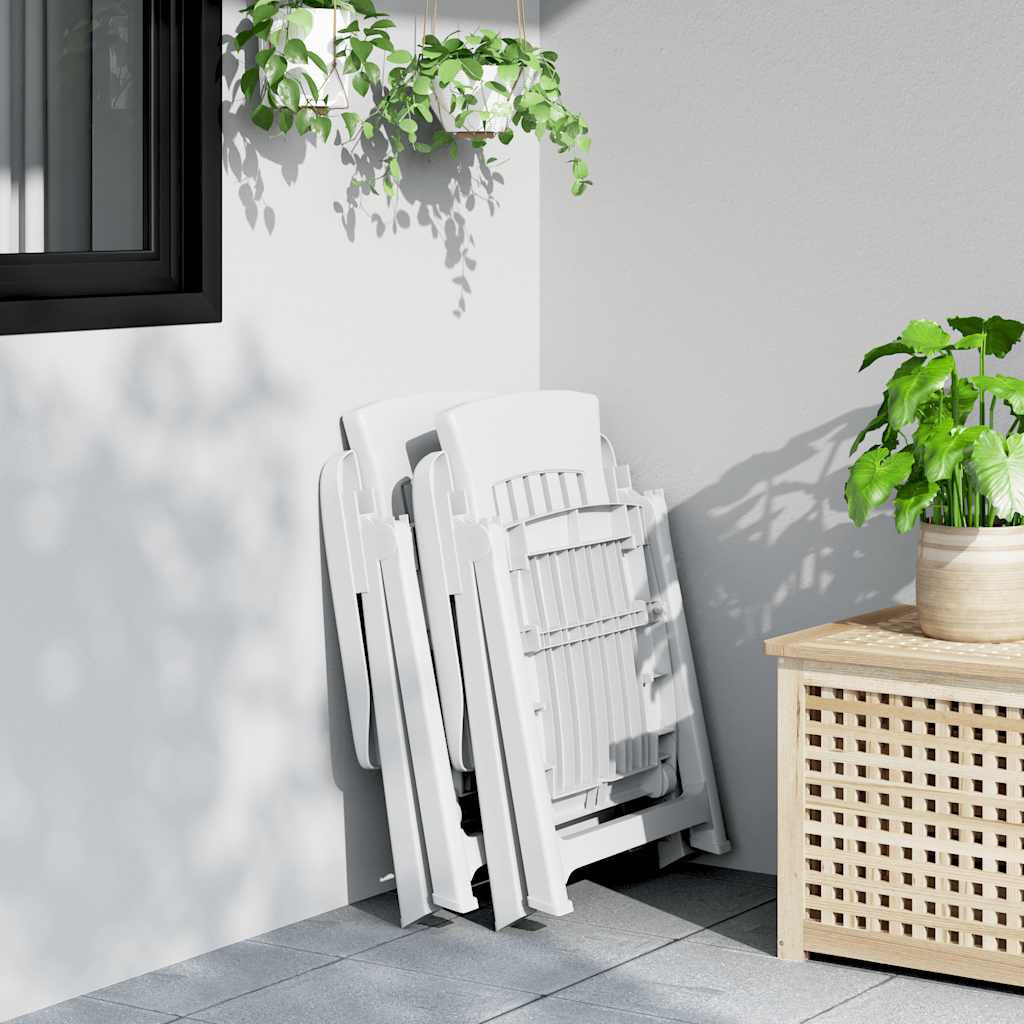 Cadeiras de jardim reclináveis 2 pcs PP branco