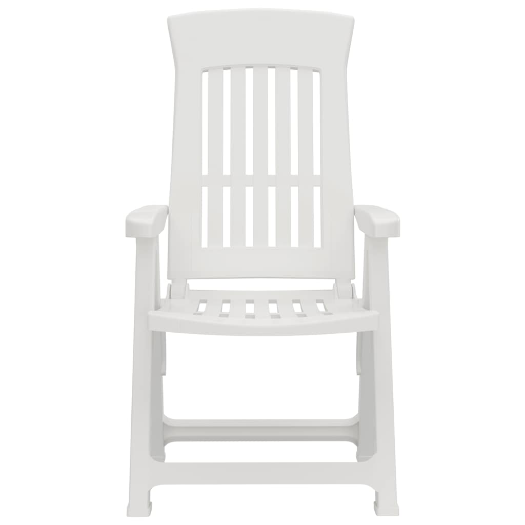 Cadeiras de jardim reclináveis 2 pcs PP branco