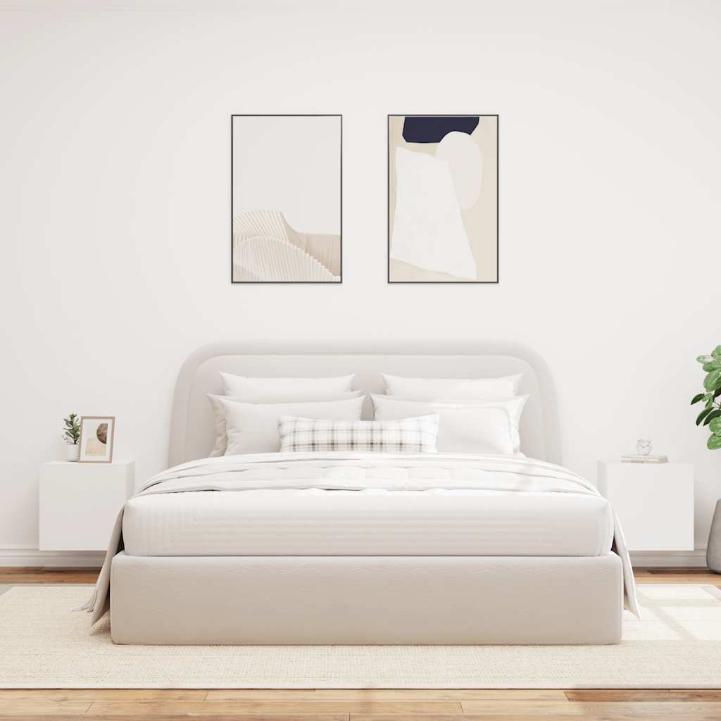 Móveis de parede p/ TV com luzes LED 2 pcs 40,5x35x40 cm branco