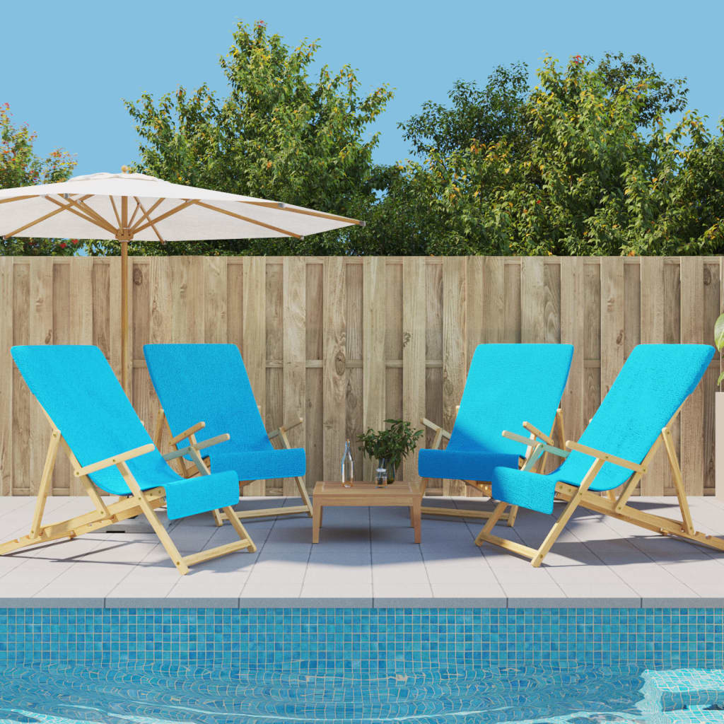 Toalhas de praia 4 pcs 60x135 cm tecido 400 gsm turquesa
