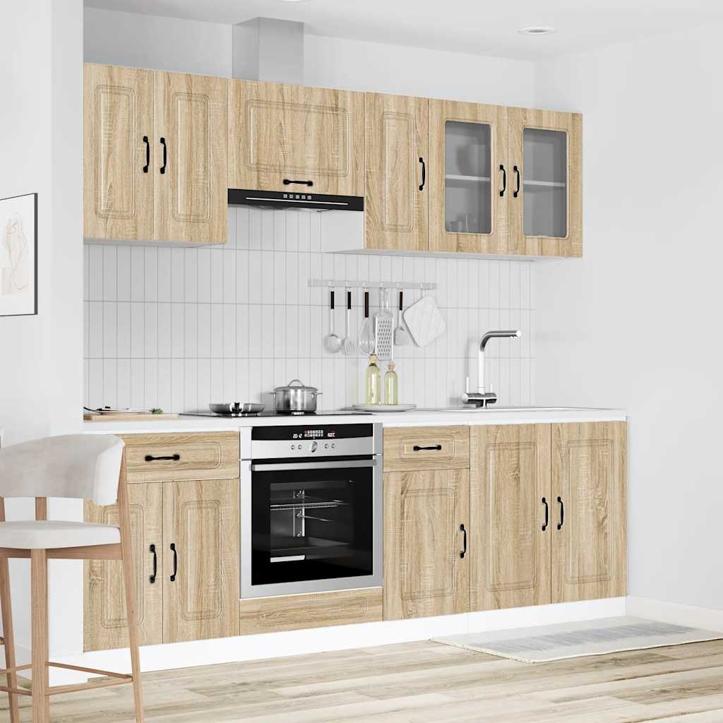 8 Peças armário de cozinha conjunto kalmar sonoma carvalho