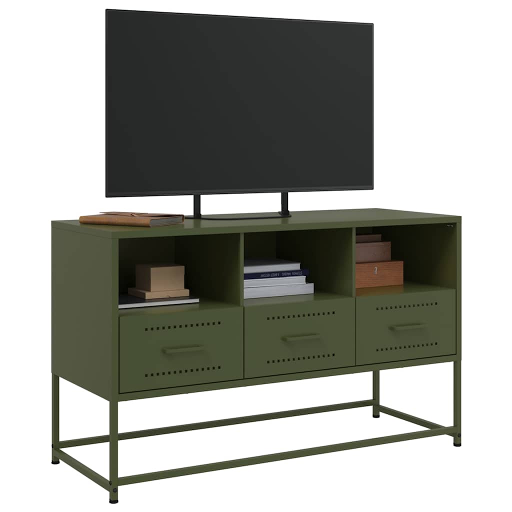 Móvel de TV 100,5x39x60,5 aço verde azeitona