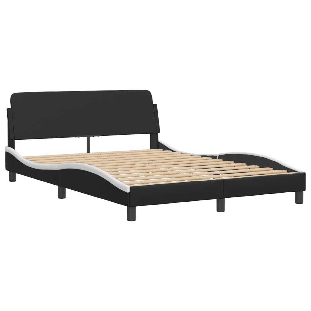 Cama viana com colchão 120x200 cm couro artificial preto e branco