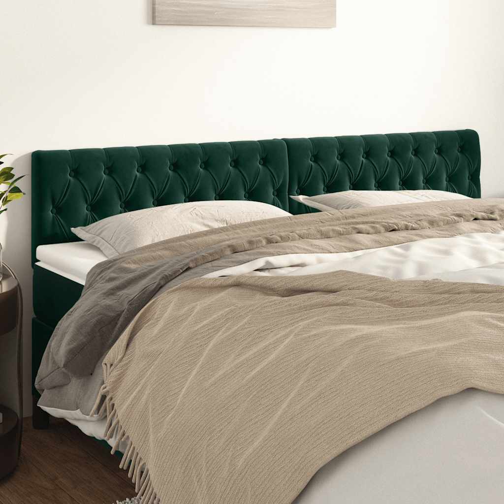 Cabeceiras verde-escuro 180x7x78/88 cm veludo