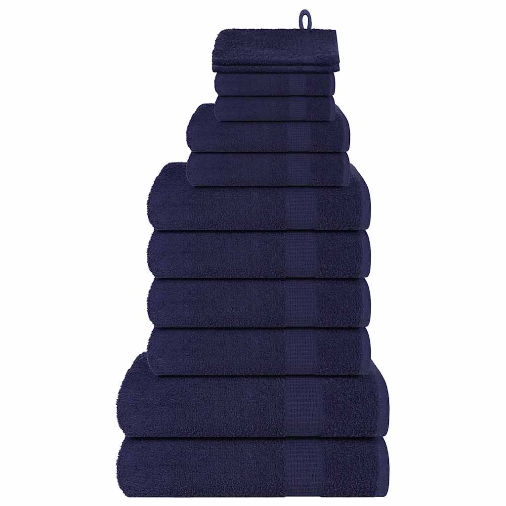 12Pcs conjunto toalha frogn 360 g/m² azul-marinho