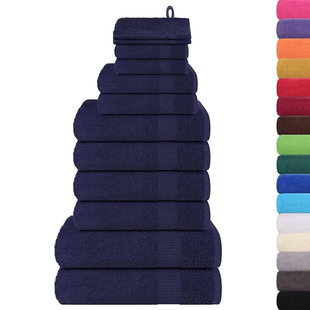 12Pcs conjunto toalha frogn 360 g/m² azul-marinho